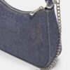 Bolso de hombro de denim con forma de media luna Bolso de hombro de denim con forma de media luna