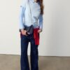 Bolso de hombro de denim con forma de media luna Bolso de hombro de denim con forma de media luna