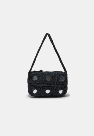 Bolso de hombro de ganchillo con espejos