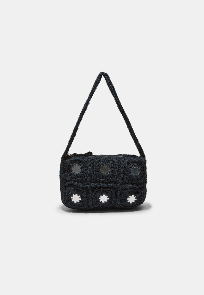 Bolso de hombro de ganchillo con espejos Bolso de hombro de ganchillo con espejos