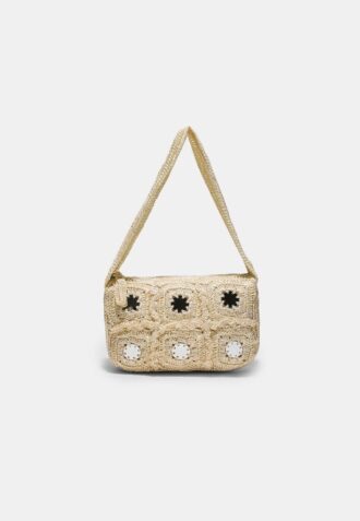 Bolso de hombro de ganchillo con espejos