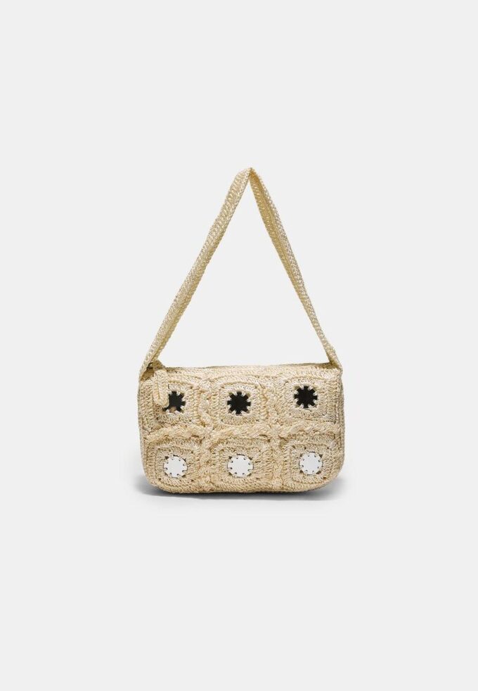Bolso de hombro de ganchillo con espejos Bolso de hombro de ganchillo con espejos