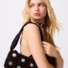 Bolso de hombro de ganchillo con espejos Bolso de hombro de ganchillo con espejos