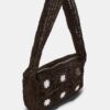 Bolso de hombro de ganchillo con espejos Bolso de hombro de ganchillo con espejos