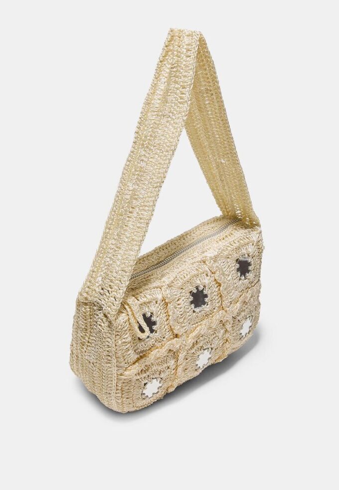 Bolso de hombro de ganchillo con espejos Bolso de hombro de ganchillo con espejos