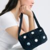 Bolso de hombro de ganchillo con espejos Bolso de hombro de ganchillo con espejos