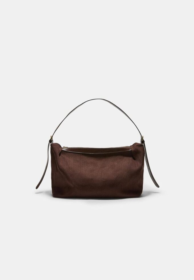 Bolso de hombro de lona en contraste Bolso de hombro de lona en contraste