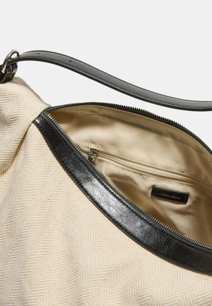 Bolso de hombro de lona en contraste Bolso de hombro de lona en contraste