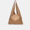 Bolso de hombro de tacto suave con cremalleras