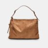 Bolso de hombro de tacto suave con cremalleras