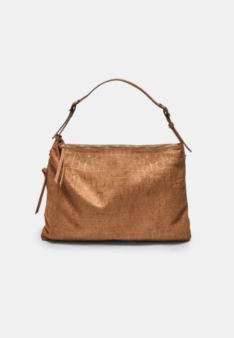 Bolso de hombro de tacto suave con cremalleras
