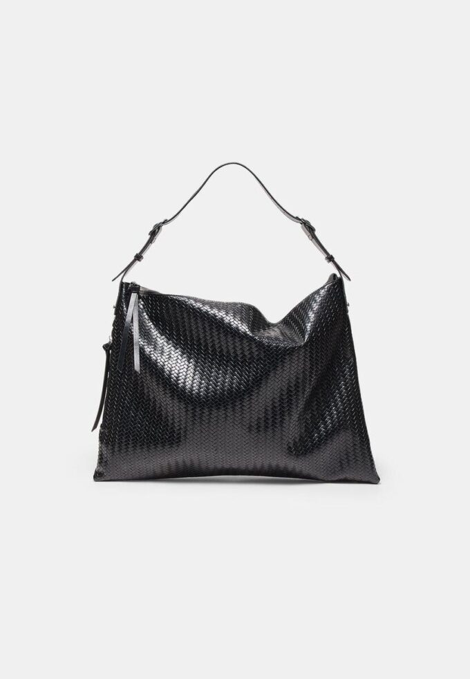 Bolso de hombro de tacto suave con cremalleras