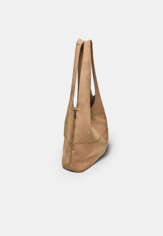 Bolso de hombro de tacto suave con cremalleras