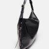 Bolso de hombro de tacto suave con cremalleras