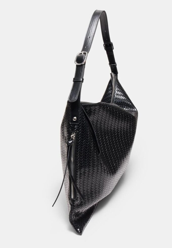 Bolso de hombro de tacto suave con cremalleras