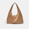 Bolso de hombro de tacto suave con pedrería
