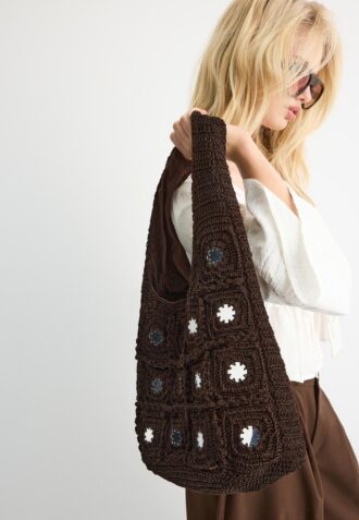 Bolso de hombro grande con espejos