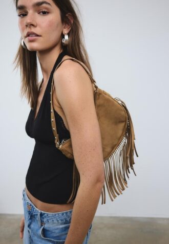 Bolso de hombro Moon con flecos