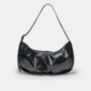 Bolso de hombro plisado brillante
