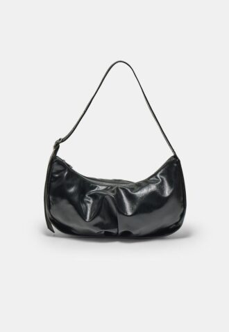 Bolso de hombro plisado brillante