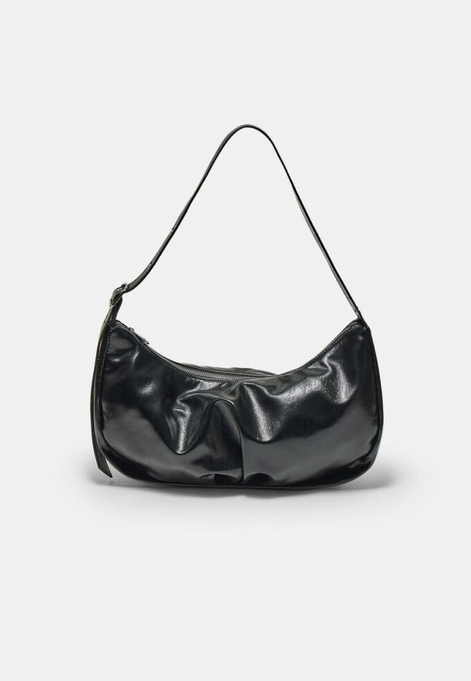 Bolso de hombro plisado brillante