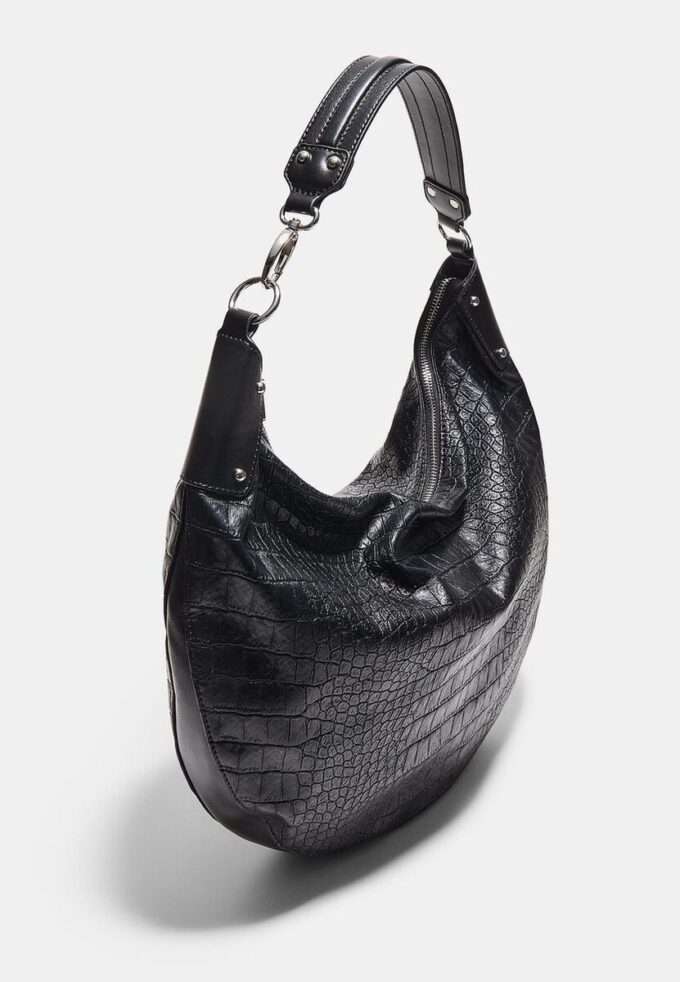 Bolso de hombro tipo hobo imitación cocodrilo