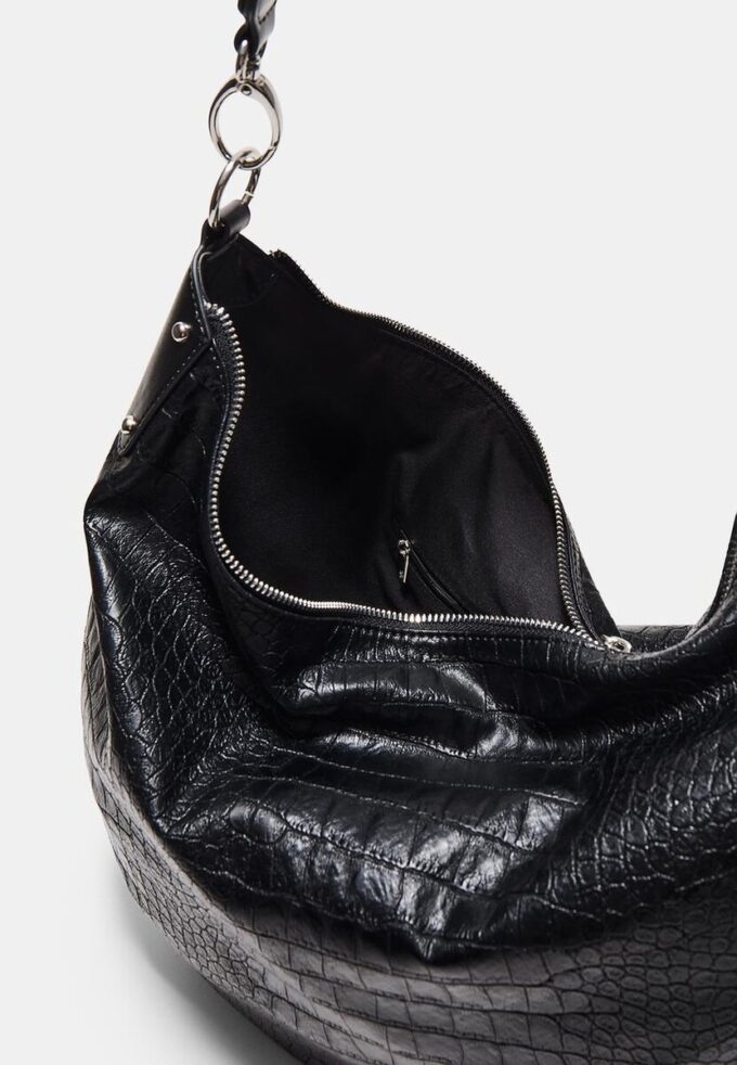 Bolso de hombro tipo hobo imitación cocodrilo