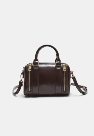 Bolso de imitación de piel con cremalleras