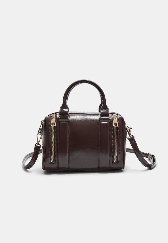 Bolso de imitación de piel con cremalleras