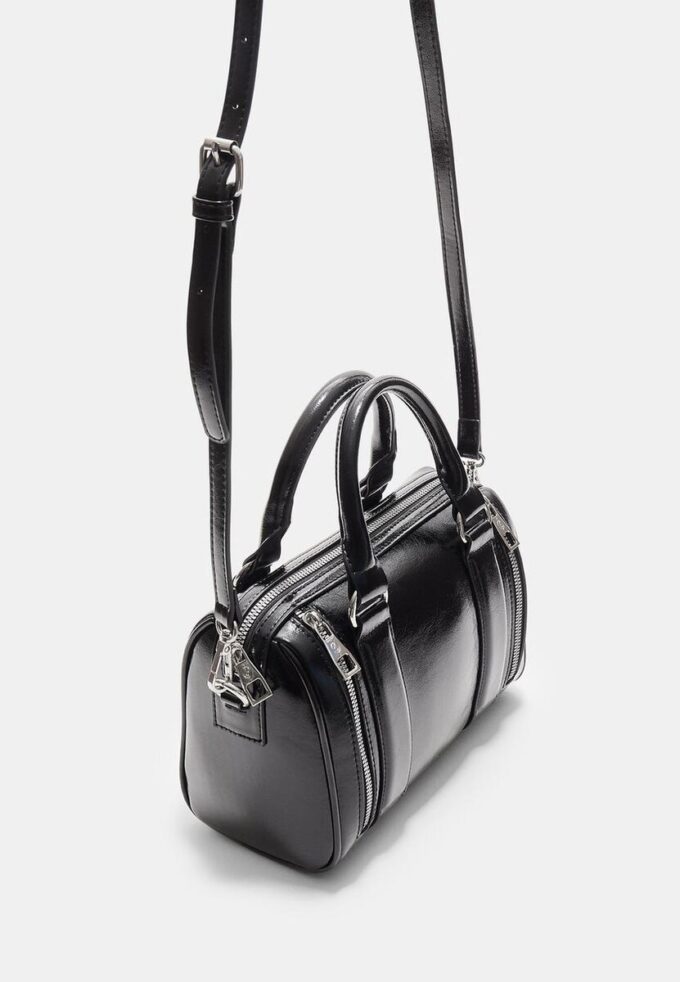 Bolso de imitación de piel con cremalleras