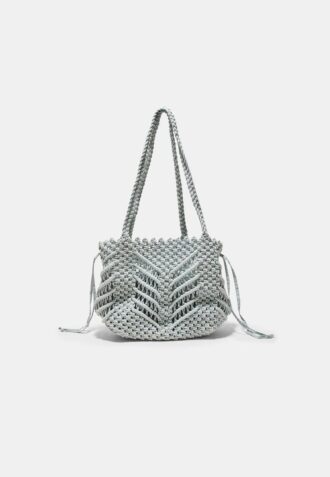 Bolso shopper de ganchillo con hilo metálico