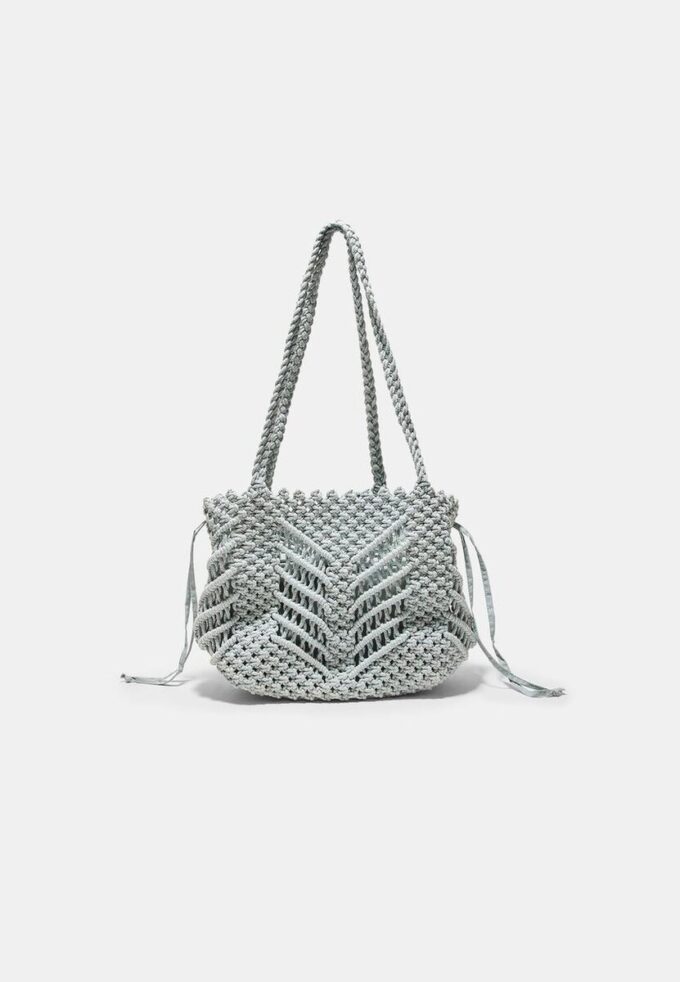 Bolso shopper de ganchillo con hilo metálico Bolso shopper de ganchillo con hilo metálico
