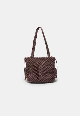 Bolso shopper de ganchillo con hilo metálico