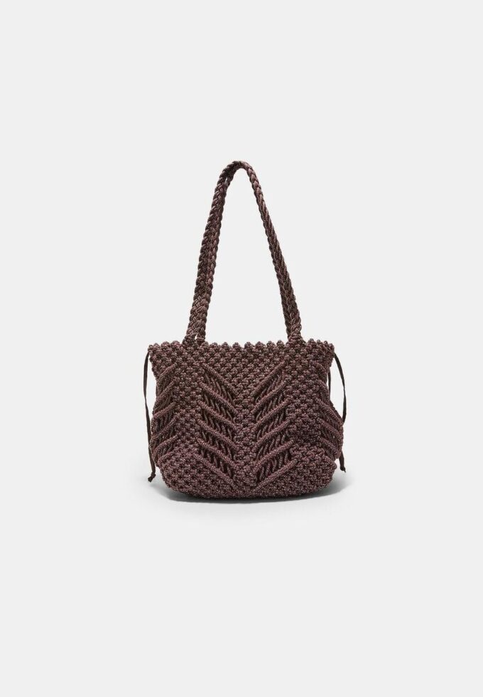 Bolso shopper de ganchillo con hilo metálico Bolso shopper de ganchillo con hilo metálico