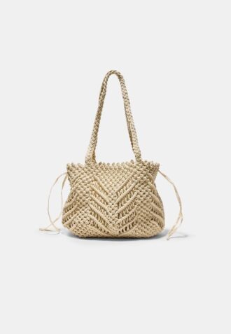 Bolso shopper de ganchillo con hilo metálico