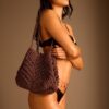 Bolso shopper de ganchillo con hilo metálico Bolso shopper de ganchillo con hilo metálico