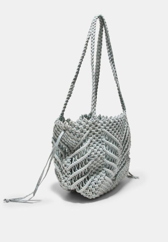 Bolso shopper de ganchillo con hilo metálico Bolso shopper de ganchillo con hilo metálico