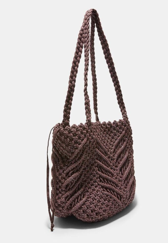 Bolso shopper de ganchillo con hilo metálico Bolso shopper de ganchillo con hilo metálico