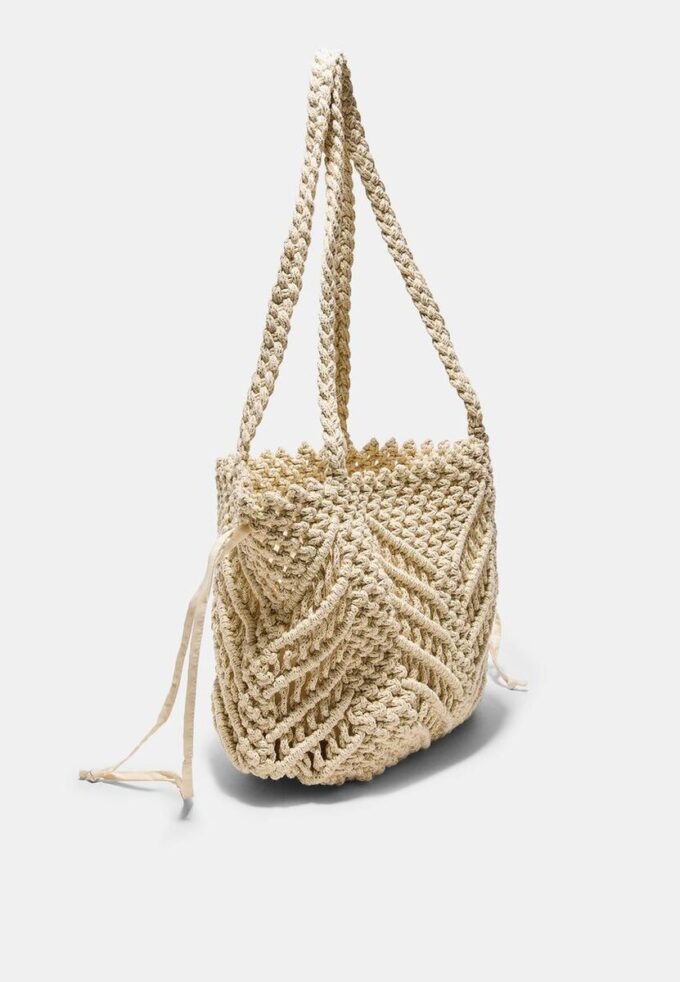 Bolso shopper de ganchillo con hilo metálico Bolso shopper de ganchillo con hilo metálico