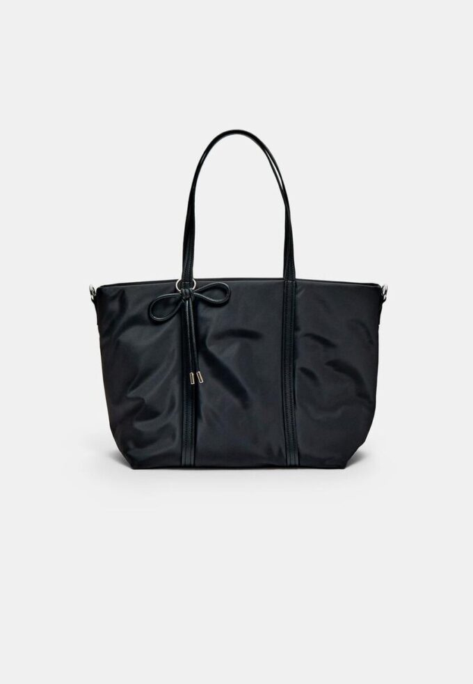 Bolso shopper de tela con lazo Bolso shopper de tela con lazo