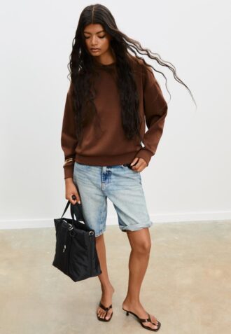 Bolso shopper de tela con lazo