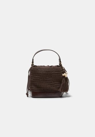 Bolso tipo cubo combinado de ganchillo Bolso tipo cubo combinado de ganchillo