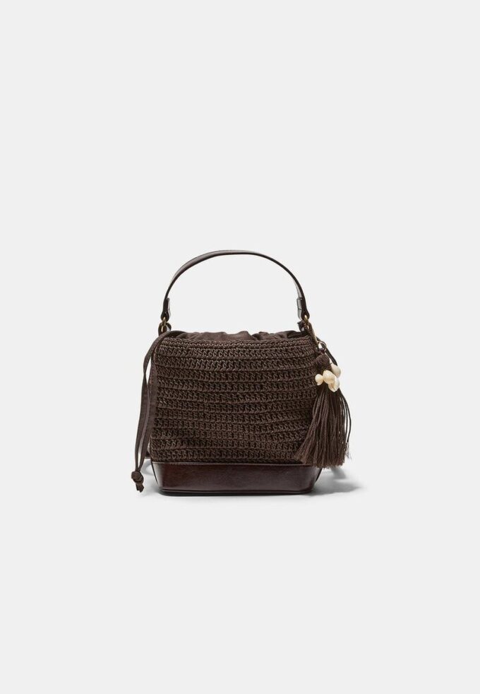 Bolso tipo cubo combinado de ganchillo Bolso tipo cubo combinado de ganchillo