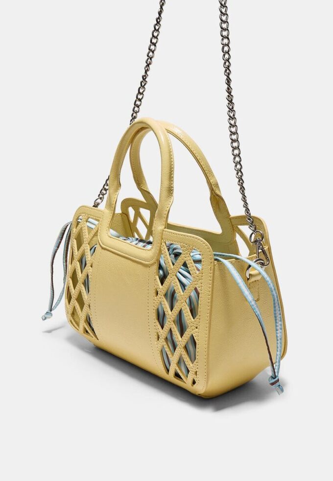 Bolso tote combinado tipo cesta Bolso tote combinado tipo cesta