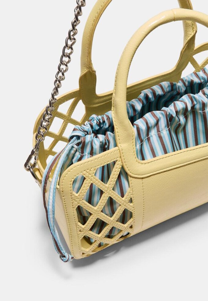 Bolso tote combinado tipo cesta Bolso tote combinado tipo cesta