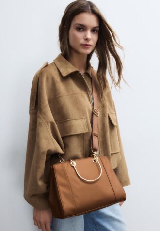 Bolso tote con asa metálica