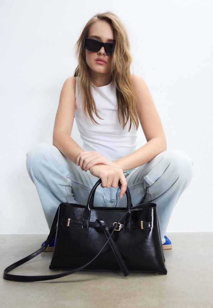 Bolso tote con cinturón