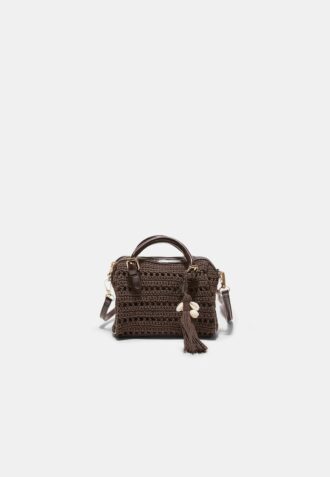Bolso tote redondo de ganchillo