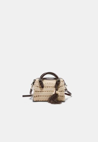 Bolso tote redondo de ganchillo