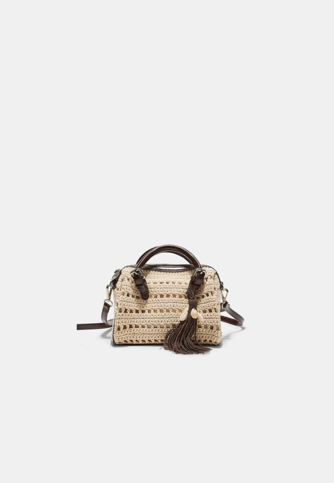 Bolso tote redondo de ganchillo Bolso tote redondo de ganchillo
